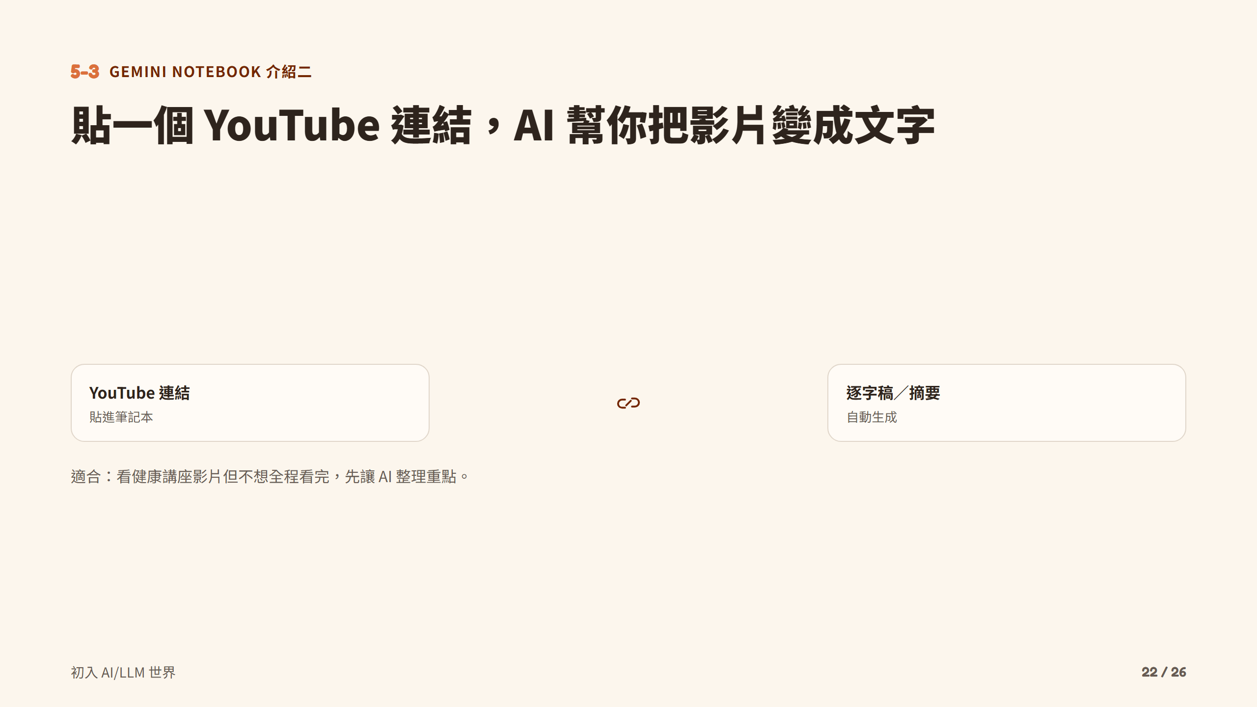 貼一個 YouTube 連結，AI 幫你把影片變成文字